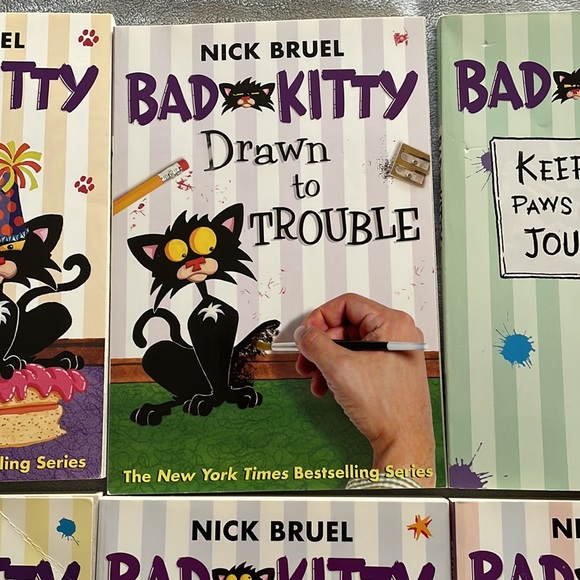 Bad kitty book lot-7 books and 1 journal. First page of journal has some writing - Picture 4 of 11